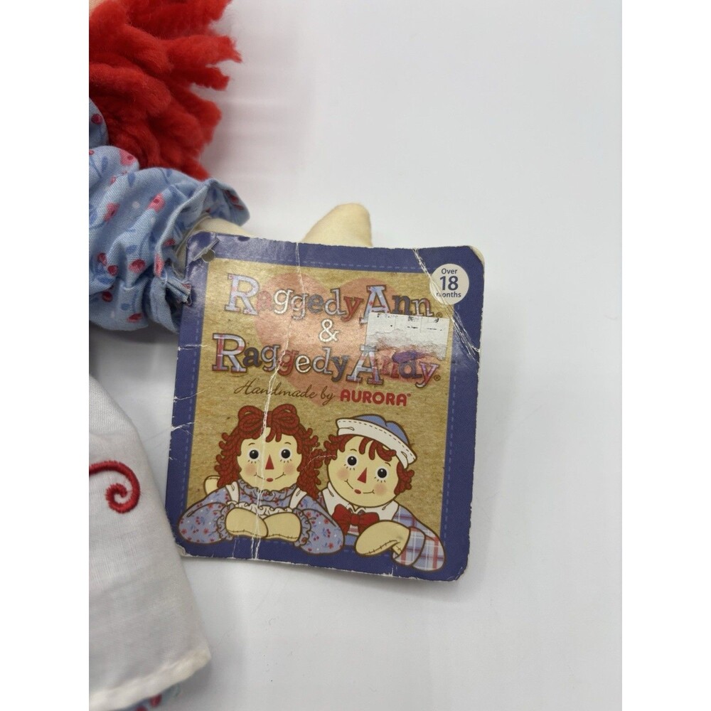 Handmade By Aurora Hasbro Raggedy Ann Plush 14" Doll With Tag - Picture 6 of 15